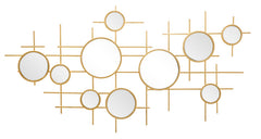 Espejo de pared geométrico Gloxy dorado
