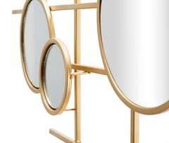 Espejo de pared geométrico Gloxy dorado