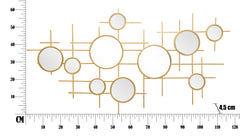 Espejo de pared geométrico Gloxy dorado