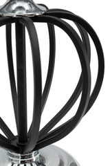 Lámpara de mesa Darky Metal Plateado pantalla Tela Negra decoraciones Metálicas Negras