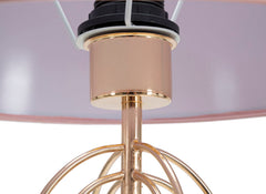 Lámpara de mesa Krista Metal Dorado pantalla Tela Rosa