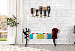 Banco patchwork Imperial de madera y tela