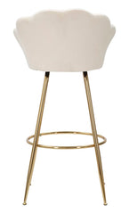 Taburete de bar Vienna Terciopelo Crema patas doradas