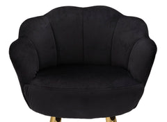 Tabouret de bar Velours Noir pieds dorés