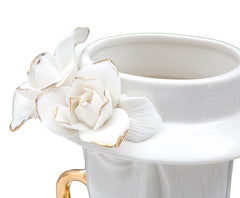 Vase femme porcelaine blanche décorations dorées