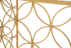 Console rectangulaire métal doré plateau marbre blanc