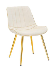 Silla crema París patas de metal dorado - Juego de 2