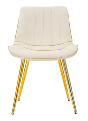 Silla crema París patas de metal dorado - Juego de 2