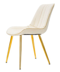 Silla crema París patas de metal dorado - Juego de 2