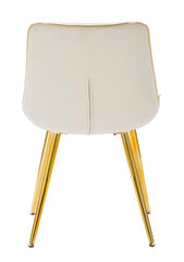 Silla crema París patas de metal dorado - Juego de 2