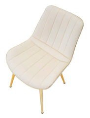 Silla crema París patas de metal dorado - Juego de 2