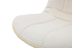 Silla crema París patas de metal dorado - Juego de 2