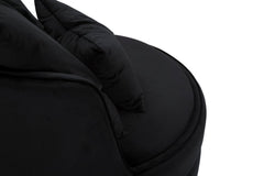 Sillón Paris Space de Tela Negra con decoraciones doradas y 2 cojines
