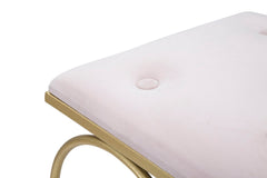 Taburete corazón de metal dorado y Terciopelo Rosa