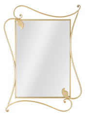 Espejo de pared Péthale de metal dorado