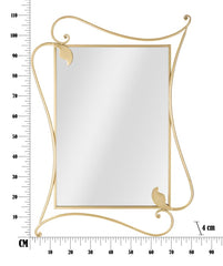Espejo de pared Péthale de metal dorado