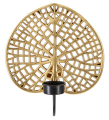 Candelabro Loto Metal Dorado y Negro