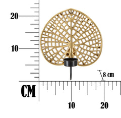 Candelabro Loto Metal Dorado y Negro
