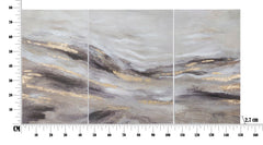 Peinture murale abstraite Monty cadre en bois 3 pièces