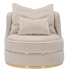 Sillón París Crema y decoraciones doradas