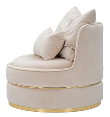Sillón París Crema y decoraciones doradas