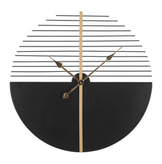 Reloj de pared redondo Glam Stick Negro y Dorado