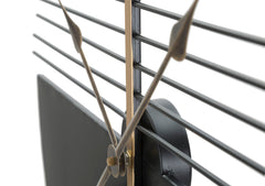 Reloj de pared redondo Glam Stick Negro y Dorado