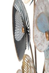 Panel de pared decorativo de metal 3D diseño hojas y naturaleza