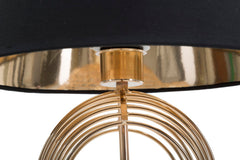 Lampe de table métal doré abat-jour tissu noir