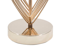 Lámpara de mesa de metal dorado con pantalla de tela negra