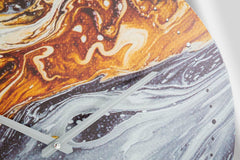 Reloj de pared redondo con diseño abstracto y espejo gris