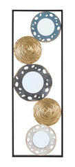 Panel decorativo metálico abstracto Gloty 3D negro y dorado