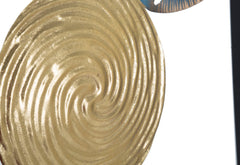 Panel decorativo metálico abstracto Gloty 3D negro y dorado