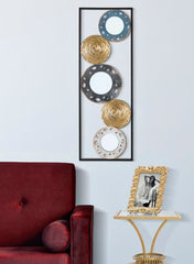 Panel decorativo metálico abstracto Gloty 3D negro y dorado