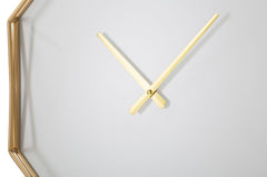 Reloj de pared octogonal de metal dorado