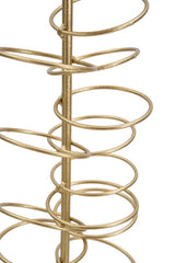 Portavelas de metal dorado con base de mármol