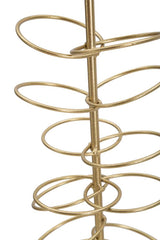 Candelabro geométrico de metal dorado y base de mármol