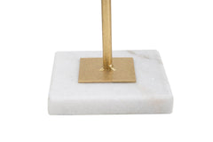 Sculpture géométrique en métal doré et base en marbre