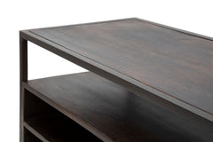 Mueble TV de madera de acacia nilótica y metal negro
