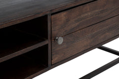 Mueble TV de madera de acacia nilótica y metal negro