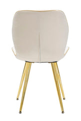 Chaise rembourrée Crème modèle Paris finition dorée set de 2 pcs