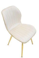 Chaise rembourrée Crème modèle Paris finition dorée set de 2 pcs