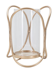 Porte-bougie Glox Métal Doré Verre