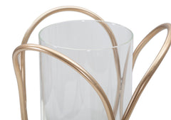 Porte-bougie Glox Métal Doré Verre