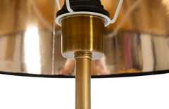 Lámpara de pie decorada con loros Metal dorado pantalla de tela negra