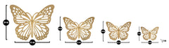 Juego de mariposas de pared 3D decorativas doradas de 4 piezas