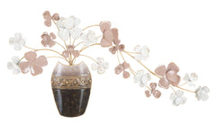 Panel decorativo de pared de hierro 3D con flores