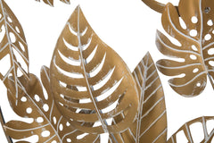 Panel de pared decorativo 3D de metal dorado, diseño redondo de selva