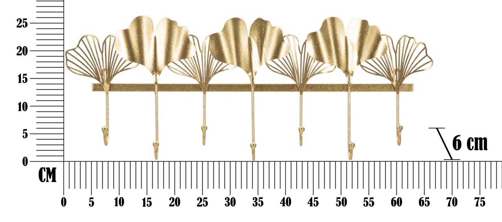 WALL HANGER  7 LEAVES CM 66,2X6X26,3