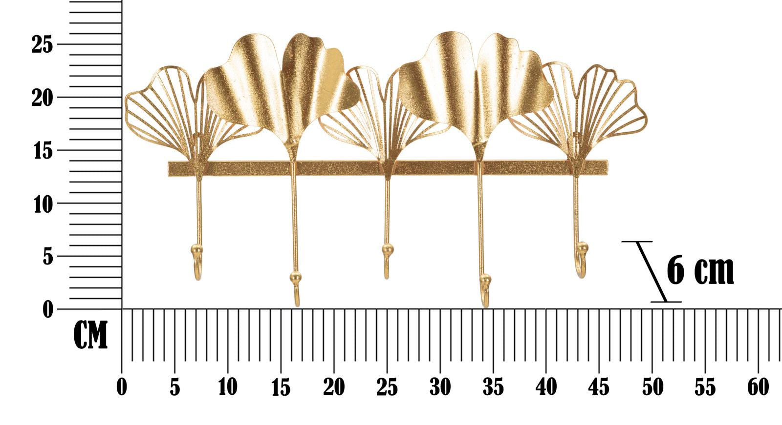 WALL HANGER 5 LEAVES CM 49,5X6X26,3